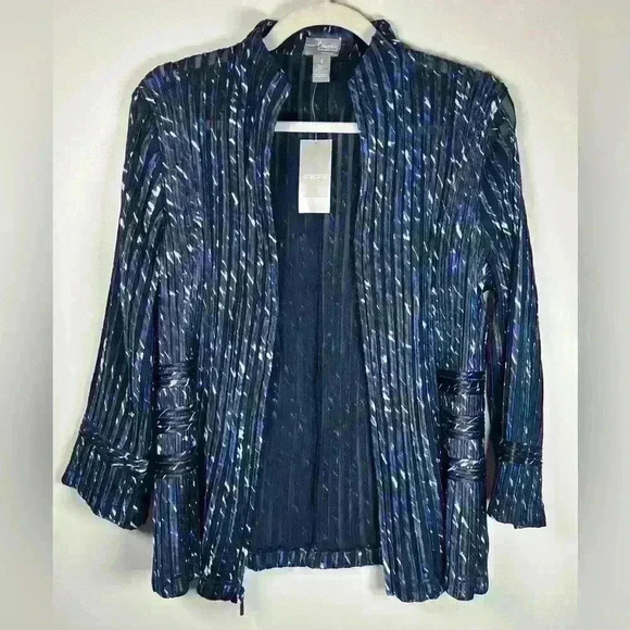 NWT Chico’s Travelers Collection Julianne Jacket India Ink Size 1 (Medium/8) - Picture 13 of 13